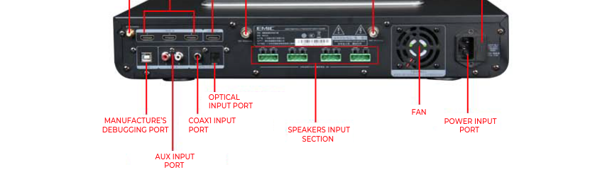 KamoGa 5.1 amplifier rear panel layout