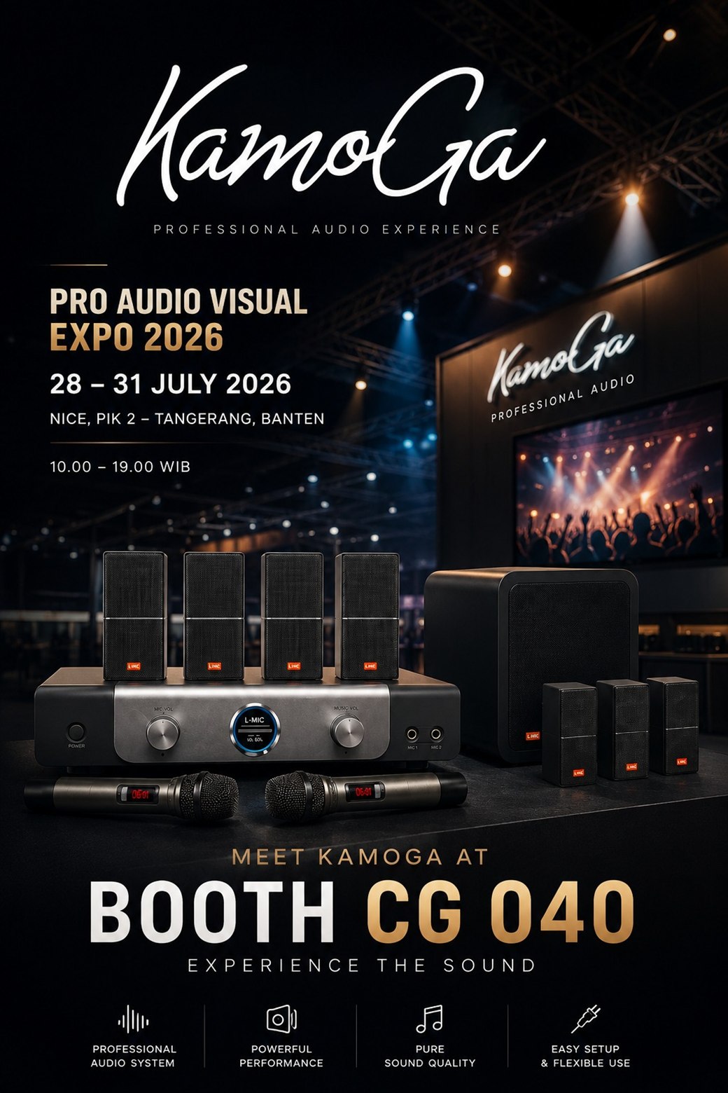 KamoGa at Pro Audio Visual Expo 2026 — booth CG 040